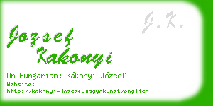 jozsef kakonyi business card