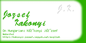 jozsef kakonyi business card